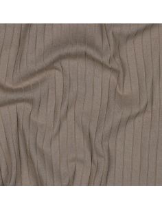 Tissu jersey coton léger côtelé - Taupe 2