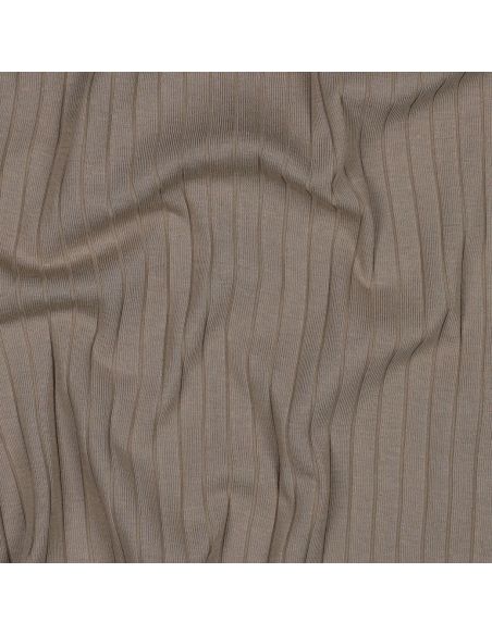 Tissu jersey coton léger côtelé - Taupe