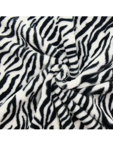 Tissu fausse fourrure animal - Zèbre