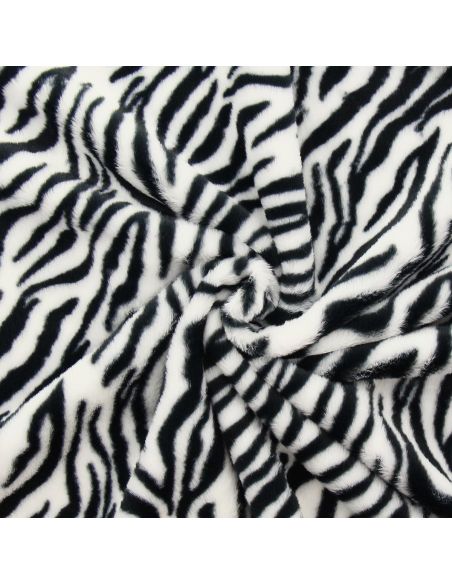Tissu fausse fourrure animal - Zèbre