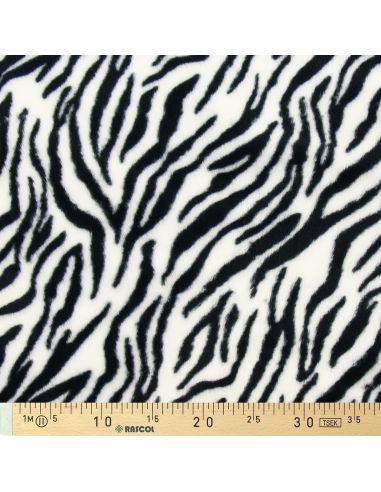 Tissu fausse fourrure animal - Zèbre