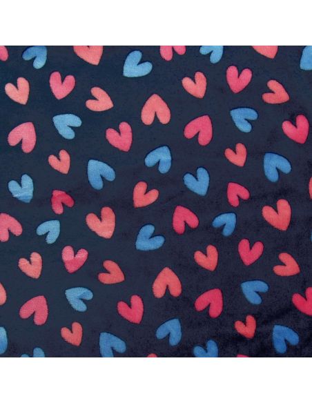 Tissu doudou - Coeurs