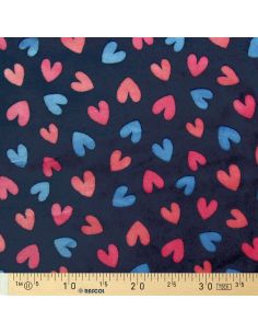 Tissu doudou - Coeurs 2