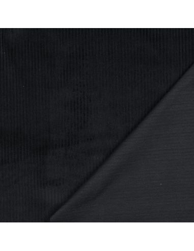Tissu velours côtelé coton - Noir