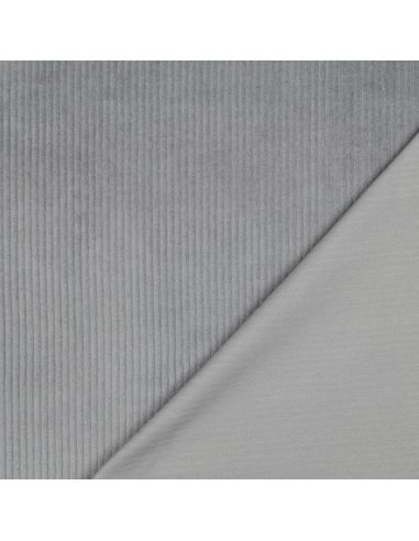 Tissu velours côtelé coton - Gris