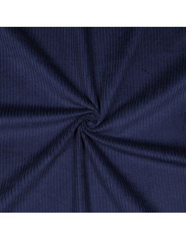 Tissu velours côtelé coton - Bleu marine