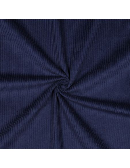 Tissu velours côtelé coton - Bleu marine