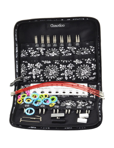 Pochette d´aiguilles à tricoter circulaires en métal ChiaoGoo