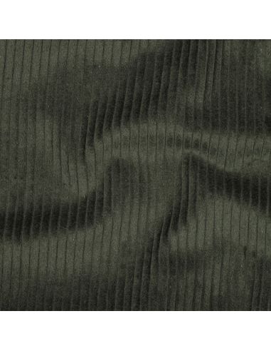 Tissu velours côtelé coton - Vert foncé