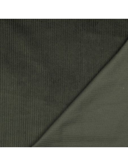 Tissu velours côtelé coton - Vert foncé