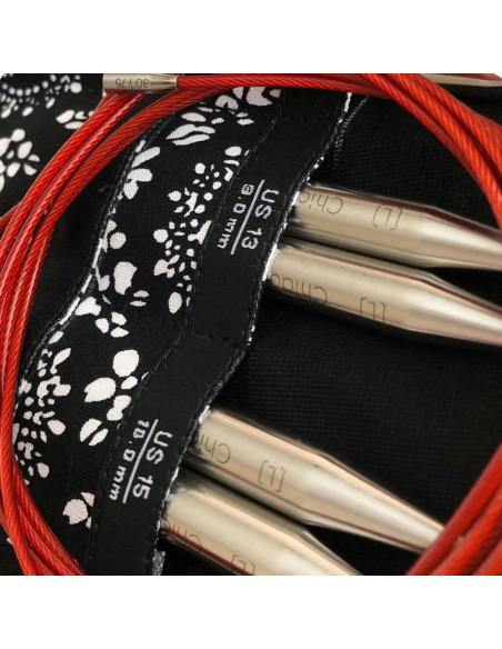 Pochette d´aiguilles à tricoter circulaires en métal ChiaoGoo