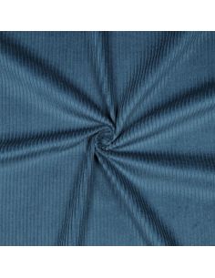 Tissu velours côtelé coton - Bleu pétrole