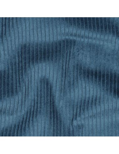 Tissu velours côtelé coton - Bleu pétrole