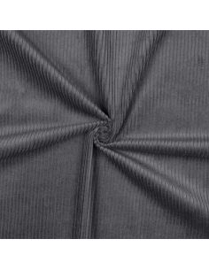 Tissu velours côtelé coton - Gris foncé