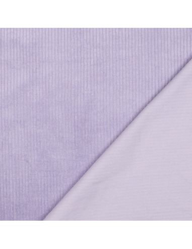 Tissu velours côtelé coton - Lilas