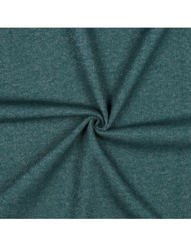 Tissu sweat pailleté - Bleu pétrole