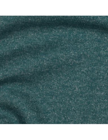 Tissu sweat pailleté - Bleu pétrole