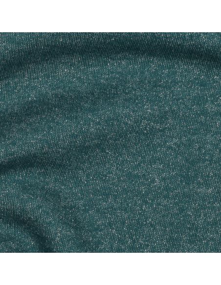 Tissu sweat pailleté - Bleu pétrole