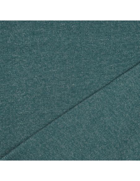 Tissu sweat pailleté - Bleu pétrole