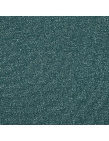 Tissu sweat pailleté - Bleu pétrole