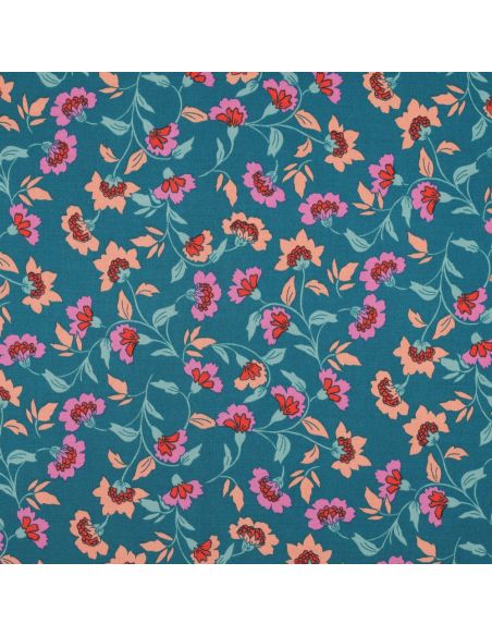 Tissu viscose lourde stretch Rosella - Bleu pétrole