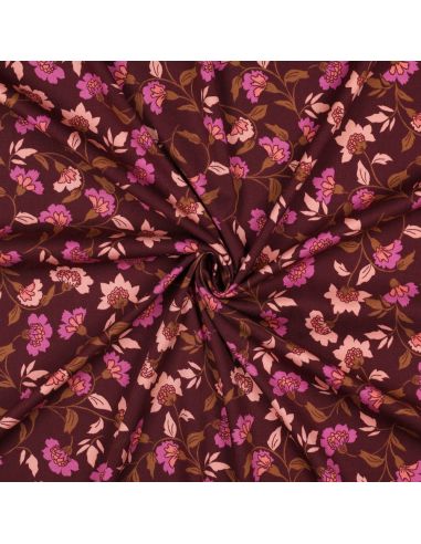 Tissu viscose lourde stretch Rosella - Bordeaux