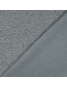 Tissu polaire Teddy double face - Gris bleu