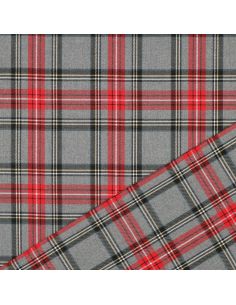 Tissus tartan écossais - Rouge et gris