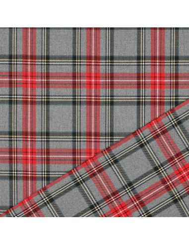 Tissus tartan écossais - Rouge et gris