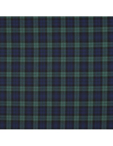 Tissus tartan écossais - Noir, bleu et vert