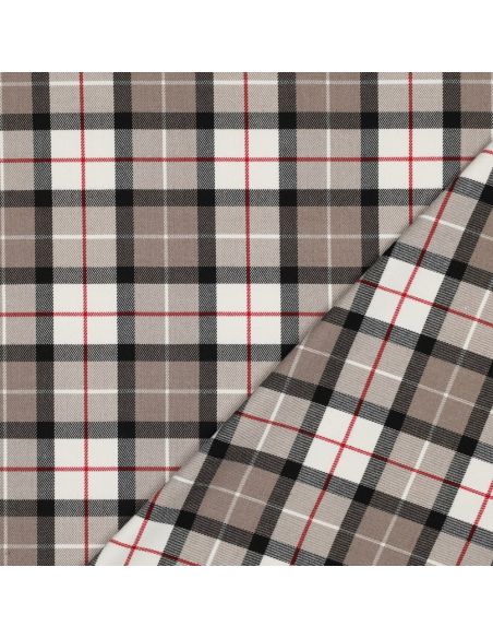 Tissus tartan écossais - Taupe et noir