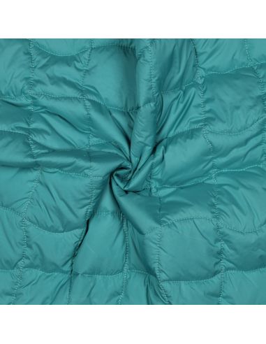 Tissu matelassé double face pop - Cyan et cerise