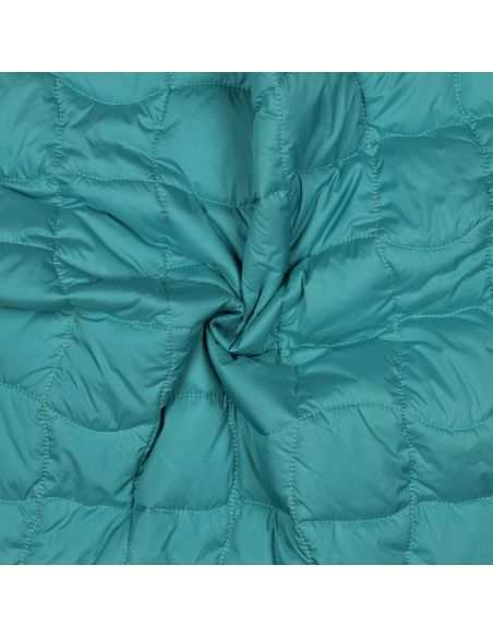 Tissu matelassé double face pop - Cyan et cerise