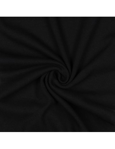 Tissu jersey bord côte côtelé - Noir