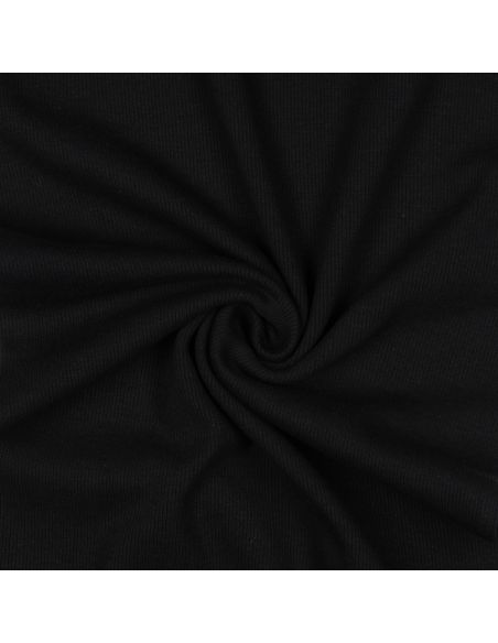 Tissu jersey bord côte côtelé - Noir