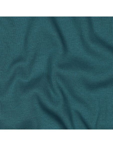 Tissu jersey bord côte côtelé - Bleu pétrole