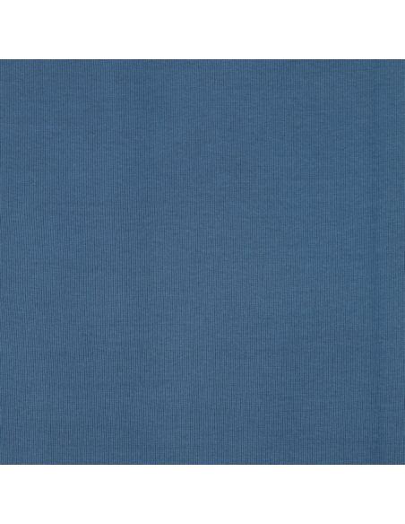 Tissu jersey bord côte côtelé - Bleu jeans