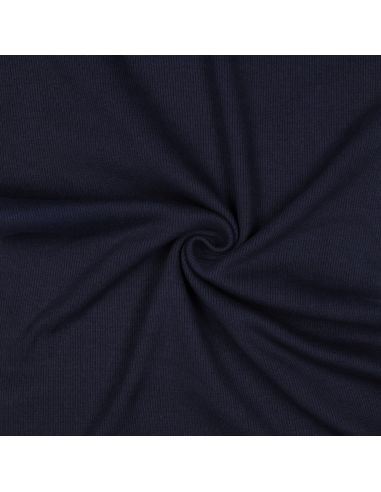 Tissu jersey bord côte côtelé - Bleu marine