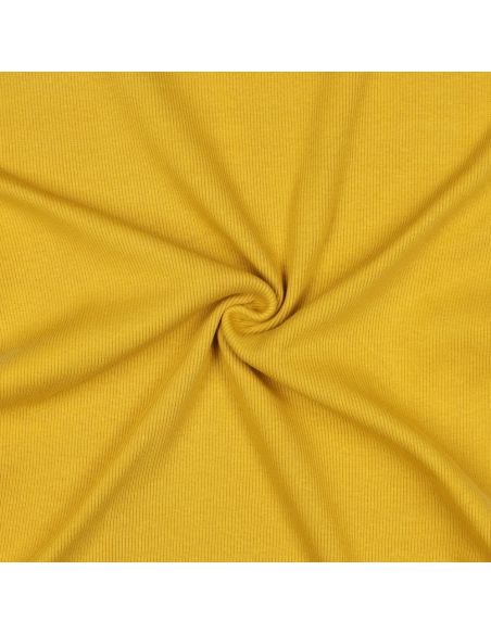 Tissu jersey bord côte côtelé - Moutarde