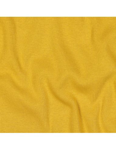 Tissu jersey bord côte côtelé - Moutarde