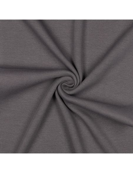 Tissu jersey bord côte côtelé - Gris foncé