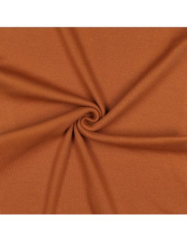 Tissu jersey bord côte côtelé - Brique