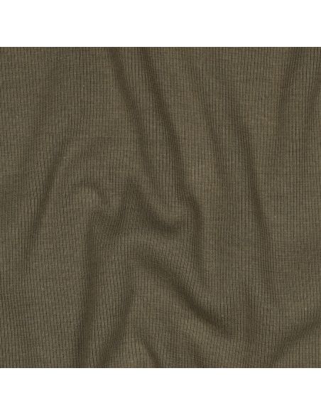 Tissu jersey bord côte côtelé - Kaki