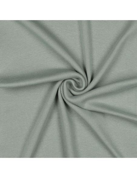 Tissu jersey bord côte côtelé - Vert de gris