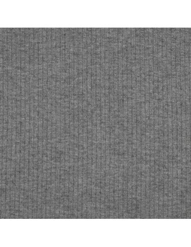 Tissu maille tricot côtelé lurex - Gris argenté