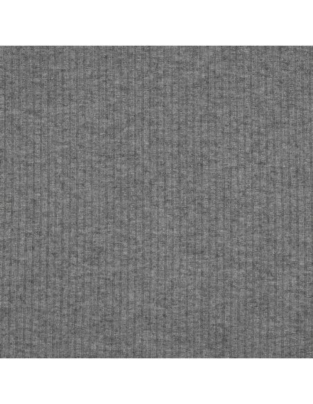 Tissu maille tricot côtelé lurex - Gris argenté