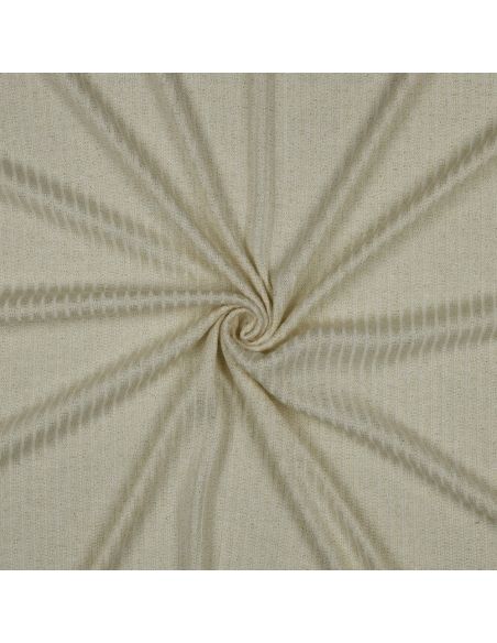 Tissu maille tricot côtelé lurex - Écru doré