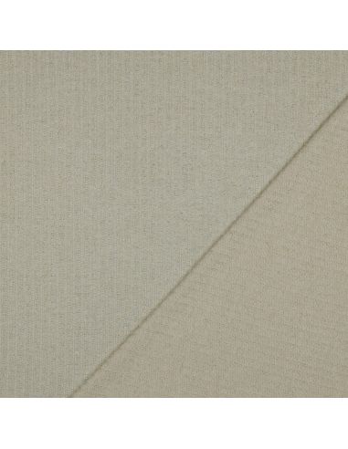 Tissu maille tricot côtelé lurex - Écru doré