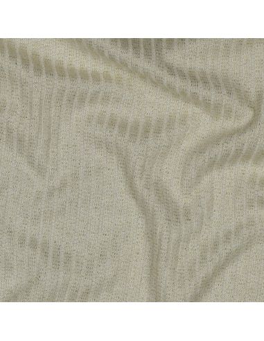 Tissu maille tricot côtelé lurex - Écru doré