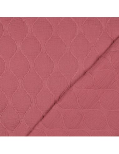 Tissu couette matelassé double gaze - Framboise
